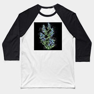 Unique spring bluish floral bloom black Baseball T-Shirt